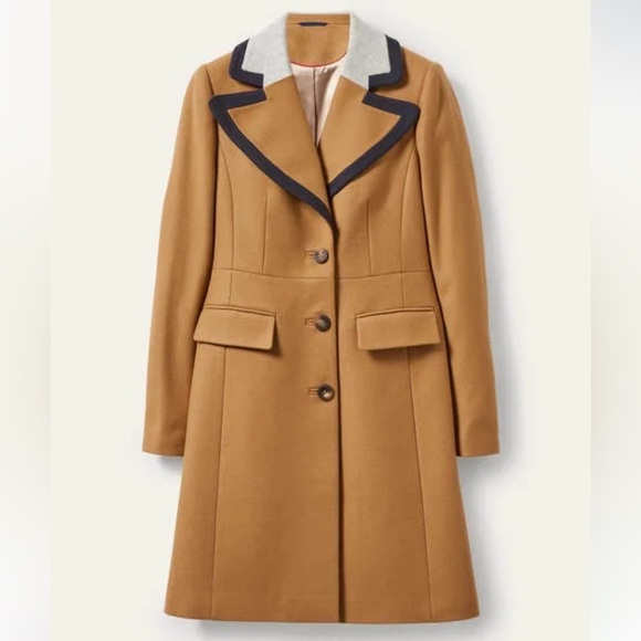 Boden Wool Blend Ground Ginger Crombie Coat - Picture 1 of 11